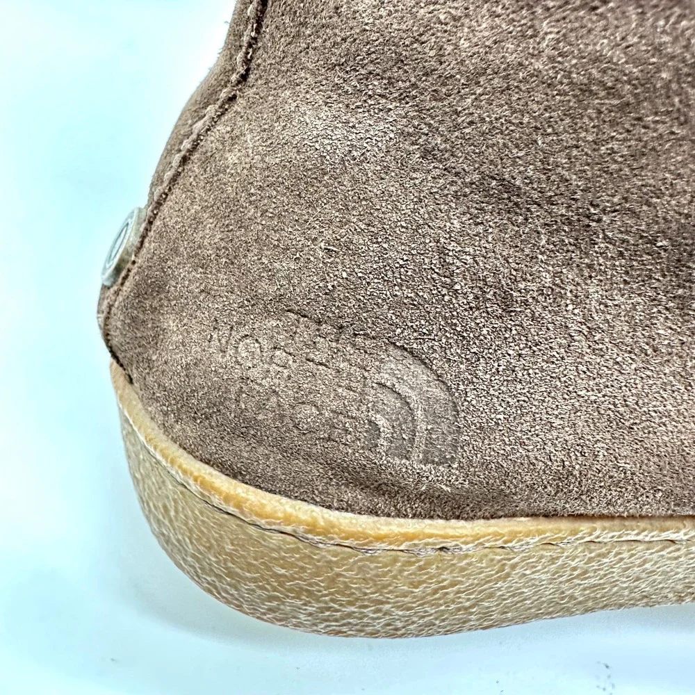 The North Face Alana Women Brown Suede Mid Knit Cuff Insulated Boots Size 8.5